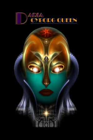 Daria Cyborg Queen Tech On Black Fractal Portrait